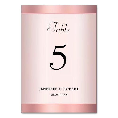 Rose Gold Elegant Hand Script Modern Template Table Number