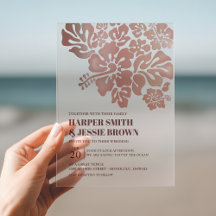 Rose Gold - Elegant Hibiscus Beach Wedding