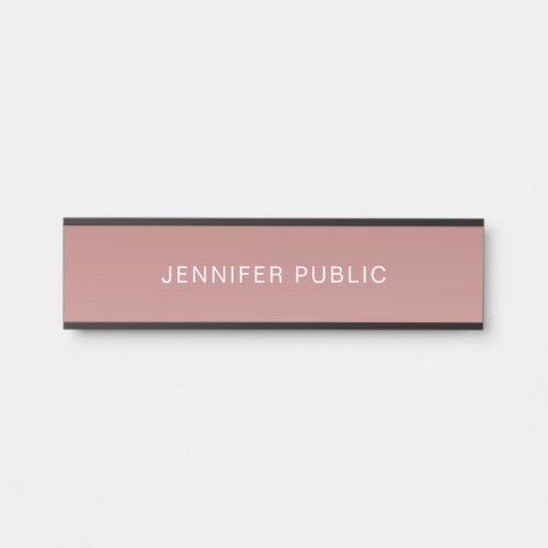 Rose Gold Elegant Modern Minimalist Template Door Sign