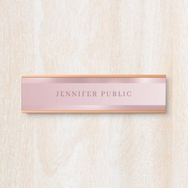 Rose Gold Elegant Modern Simple Template Trendy Door Sign