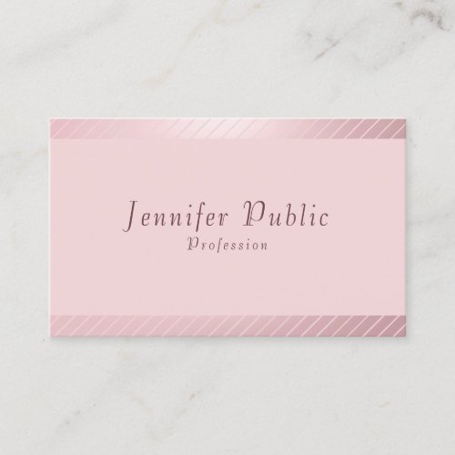 Rose Gold Elegant Modern Trendy Simple Template Business Card