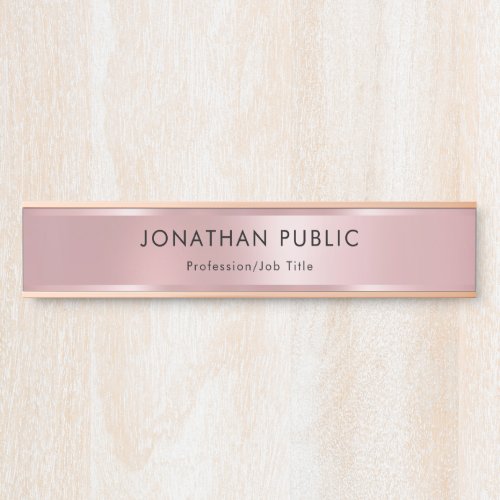 Rose Gold Elegant Modern Trendy Template Door Sign