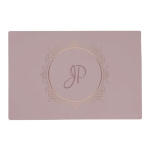 Rose Gold Elegant Monogram Custom Template Placemat