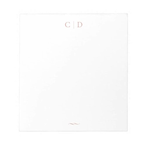 Rose Gold Elegant Monogram Personalized Stationery Notepad