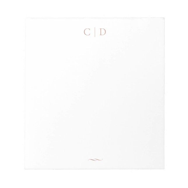 Rose Gold Elegant Monogram Personalized Stationery Notepad (Front)