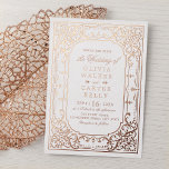 Rose gold elegant ornate romantic vintage wedding foil invitation<br><div class="desc">Elegant vintage ornate frame design in real foil rose gold color,  romantic and sophisticated,  great for vintage wedding,   romantic formal wedding,  and luxury winter wedding. 
See all the matching pieces in the collection.</div>