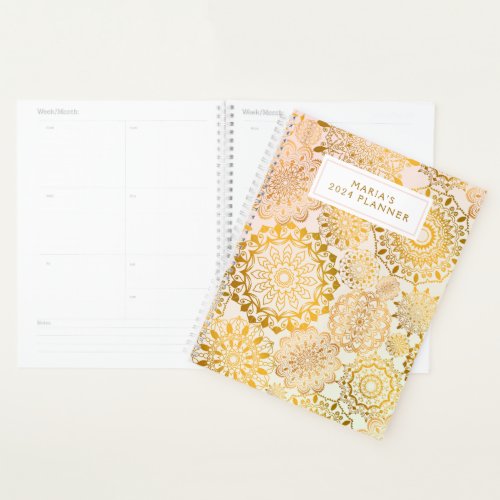 Rose Gold Elegant Personalized Mandala Planner