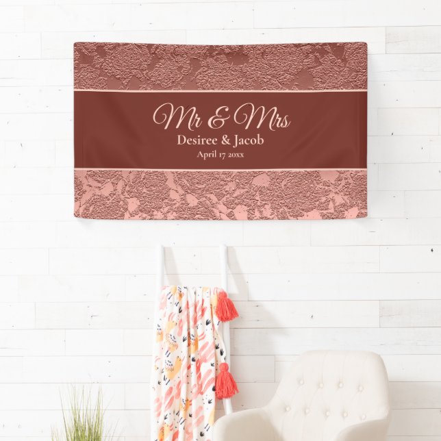 Rose Gold Elegant Photo Booth Wedding Banner (Insitu)