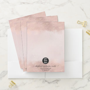 Rose Gold Elegant Professional Hair Salon Makeup Pocket Folder