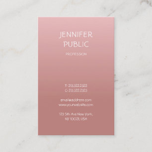 Rose Gold Elegant Simple Design Modern Trendy Business Card