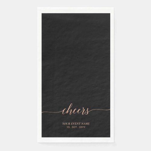 Rose gold Elegant Stylish Lettering Cheers Event P Paper Guest Towels