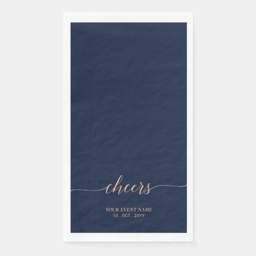 Rose gold Elegant Stylish Lettering Cheers Event Paper Guest Towels