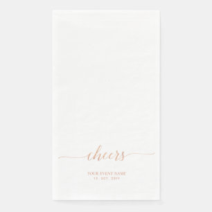 Rose gold Elegant Stylish Lettering Cheers Event Paper Guest Towels