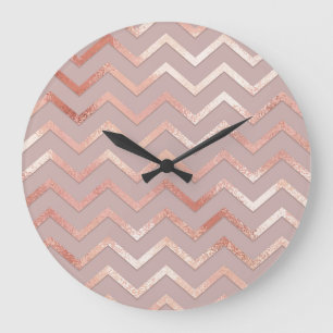 Rose gold: elegant vintage pattern. large clock