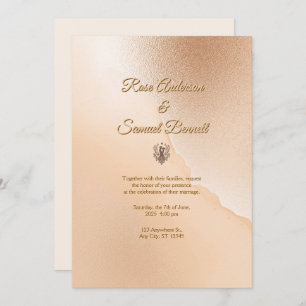 Rose Gold Elegant Wedding Invitation