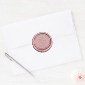 Rose Gold Elegant Wedding Monogram Sticker (Envelope)