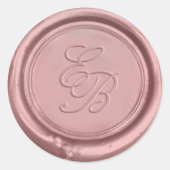 Rose Gold Elegant Wedding Monogram Sticker (Front)