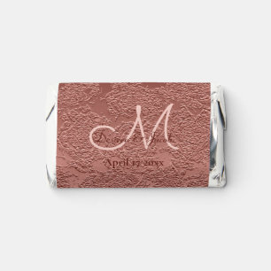 Rose Gold Elegant Wedding Reception Monogram Hershey's Miniatures