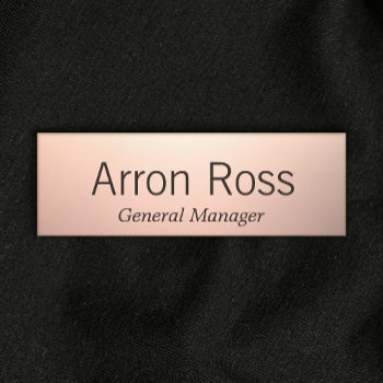 Rose Gold Employee Staff Magnetic Name Tag Badge by sm_business_cards at Zazzle