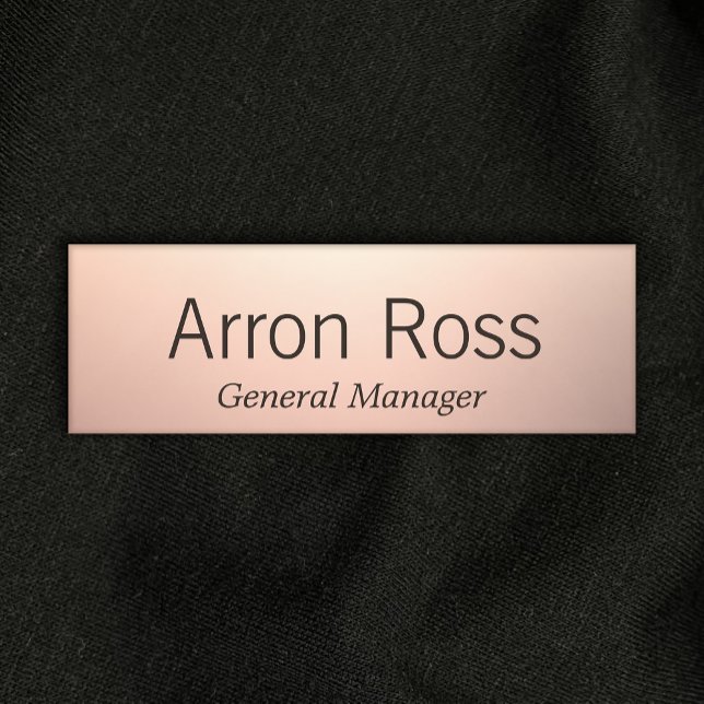 Rose Gold Employee Staff Magnetic Name Tag Badge (Creator Uploaded)