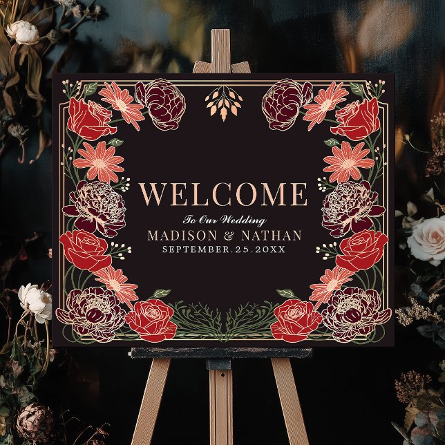 Rose Gold Enchanted Garden Wedding Welcome Sign (Creator Uploaded)