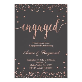 Rose Gold Engagement Party Invitation