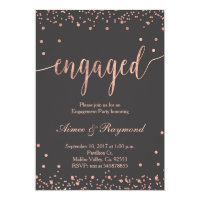 Rose Gold Engagement Party Invitation