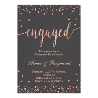 Rose Gold Engagement Party Invitation