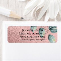 Rose Gold Eucalyptus Leaves Foil Look WEDDING