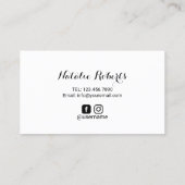 Rose Gold Eyebrow Salon Microblading Typography Business Card (Back)