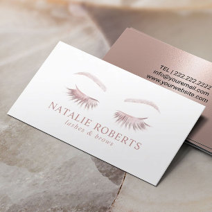 Rose Gold Eyelash Beauty Salon Makeup Artist Business Card