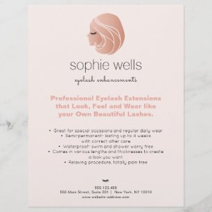 Rose Gold EyeLash Extensions and False Lash Girl Flyer