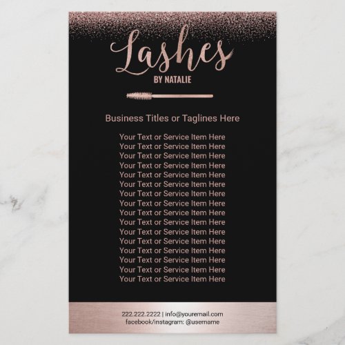 Rose Gold Eyelash Extensions Beauty Salon Flyer