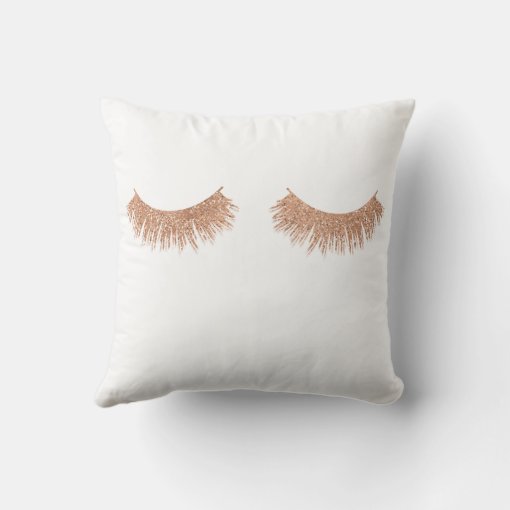 Rose Gold Eyelashes Beauty Throw Pillow Zazzle