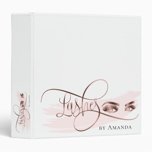 Rose gold Eyelashes Eyes Brows Microblading Lash 3 Ring Binder