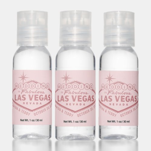 Rose Gold Fabulous Las Vegas Wedding Names Date Hand Sanitizer