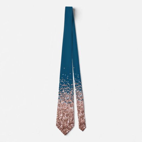 Rose Gold Fading Waterfall Ombre Glitter look Neck Neck Tie