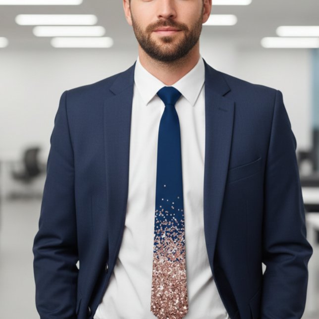 Rose Gold Fading Waterfall Ombre Glitter look Neck Neck Tie (Creator Uploaded)