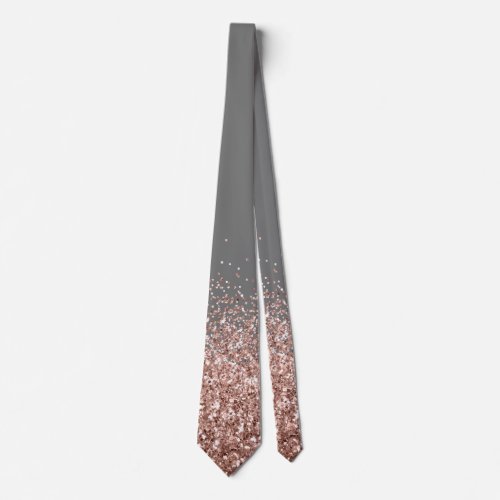 Rose Gold Fading Waterfall Ombre Glitter look Neck Tie