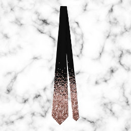 Rose Gold Fading Waterfall Ombre Glitter look Neck Tie