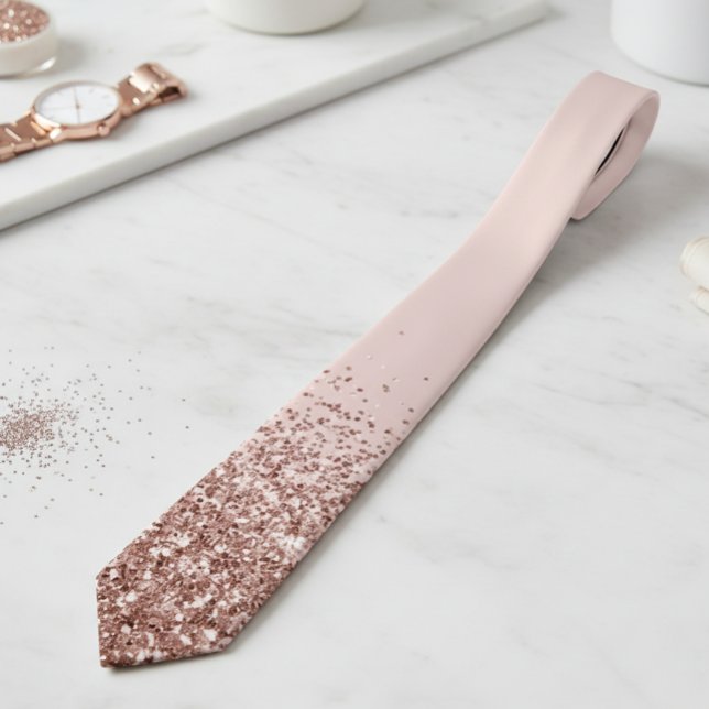 Rose Gold Fading Waterfall Ombre Glitter Neck Tie (Creator Uploaded)