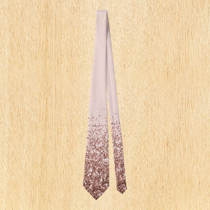 Rose Gold Fading Waterfall Ombre Glitter Neck Tie