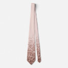 Rose Gold Fading Waterfall Ombre Glitter Neck Tie Rose Gold Fading Waterfall Ombre Glitter Neck Tie