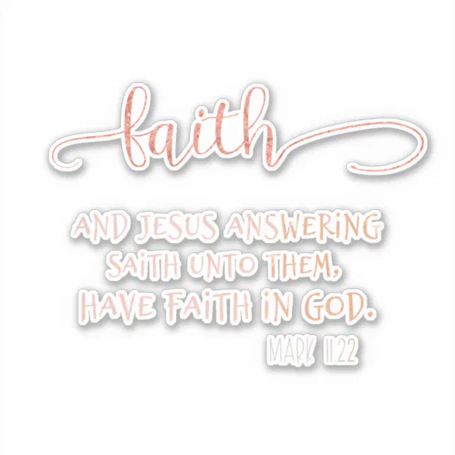 Rose Gold Faith with KJV Bible Verse Sticker | Zazzle