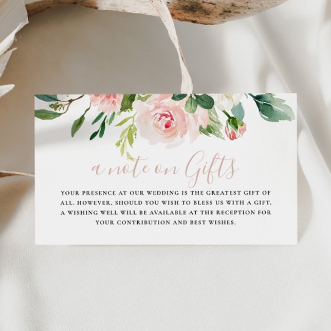 Rose Gold Fall Flowers Wedding Wishing Well  Enclosure Card (Creator Uploaded)
