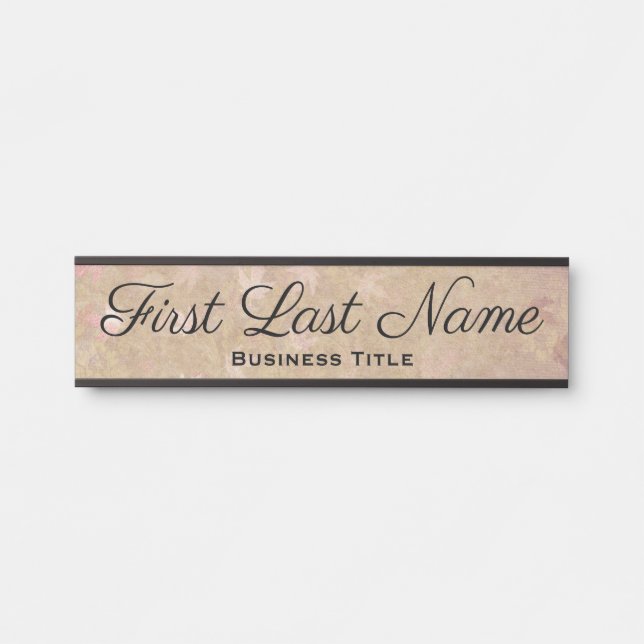 Rose Gold Fancy Office Door Sign Elegant Simple (Front)
