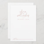 Rose Gold Fancy Script Wedding Well Wishes  Advice Card<br><div class="desc">This rose gold fancy script wedding well wishes advice card is perfect for a rustic wedding. The simple and elegant design features classic and fancy script typography in rose gold. These cards are perfect for a wedding, bridal shower, baby shower, graduation party & more. Personalize the cards with the names...</div>