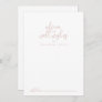 Rose Gold Fancy Script Wedding Well Wishes  Advice Card