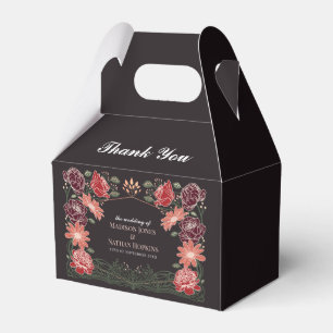 Rose Gold Fantasy Enchanted Floral Garden Wedding Favor Boxes