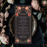 Rose Gold Fantasy Enchanted Floral Garden Wedding  Menu<br><div class="desc">Elegant,  whimsical,  Fantasy Enchanted Floral Garden wedding design perfect for either an enchanted forest-themed celebration. This design features floral elements in a frame of green leaves,  and gold accents. Matching items in our shop for a complete party theme.</div>